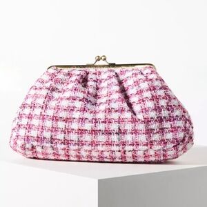 Anthropologie Audrey Clutch Versatile With Removable Metal Strap
